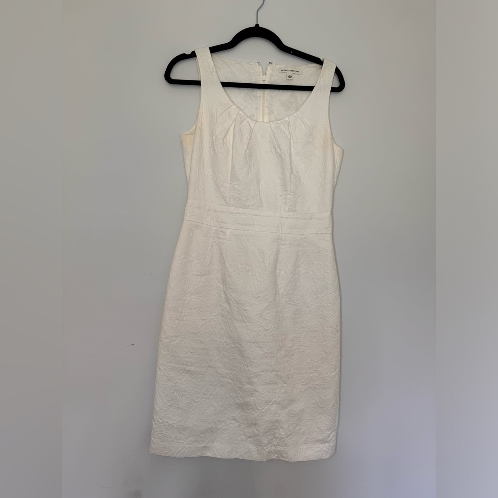 Banana Republic Jacquard Brocade Sleeveless White Dress